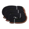 Different sizes and length of the Pawise trailing lead for dogs. A black and orange dog leash made of high quality cotton. Used for outdoor activities with dogs and training.