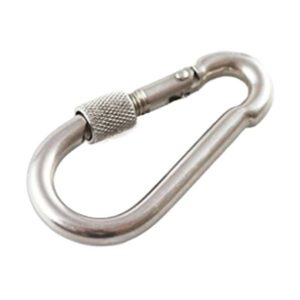 Screw lock meschanism carabiner made from stainless steel. Size 60mm x 6mm