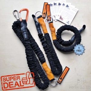 traindee® dog pulls on lead 50 and 100 cm bundle of stretchy shock absorber dog leashes black super deal one free canicross
